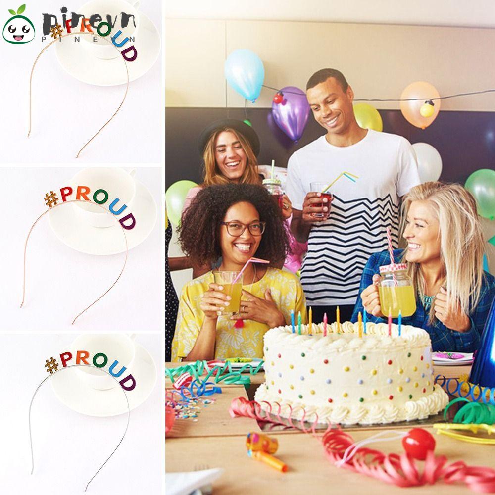 Băng Đô Cài Tóc Đính Chữ Màu Sắc Cầu Vồng Xinh Xắn