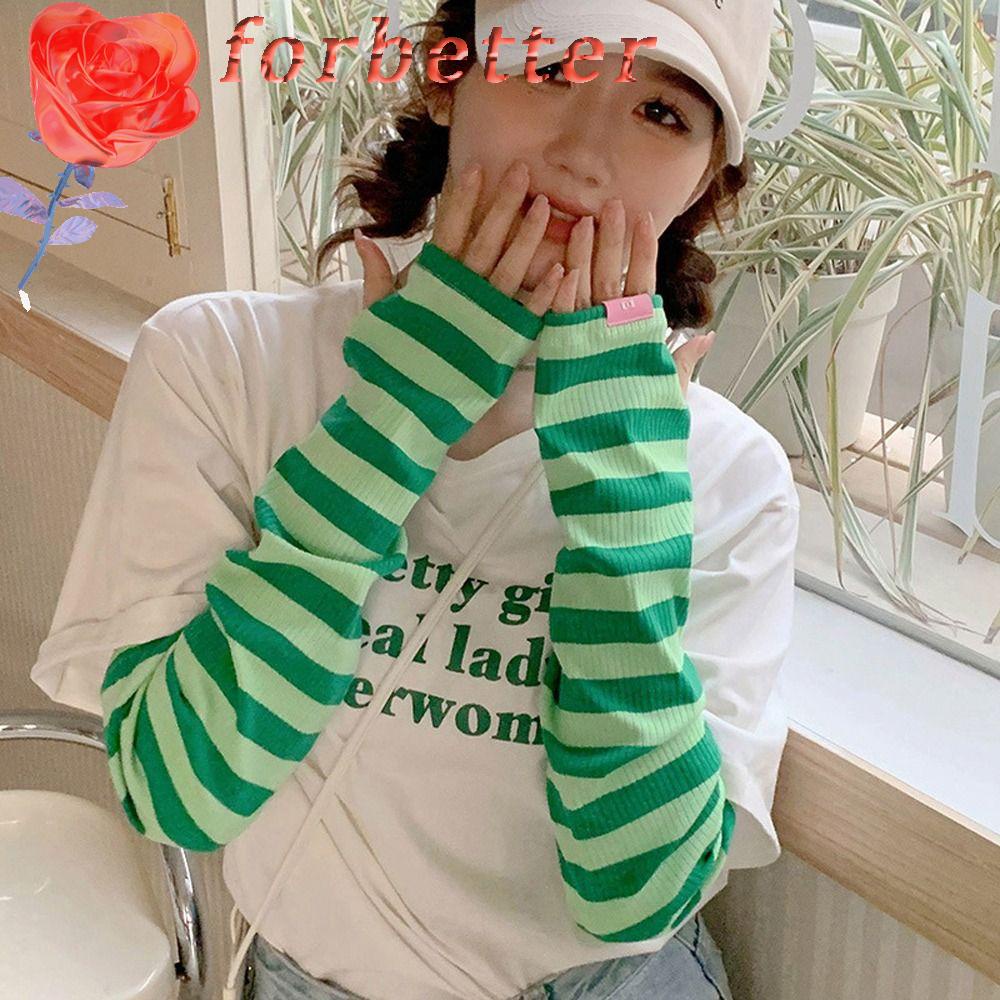 Vỏ Bọc Cánh Tay Bằng Lụa Lạnh Họa Tiết Kẻ Sọc Caro Co Giãn Cho Nữ