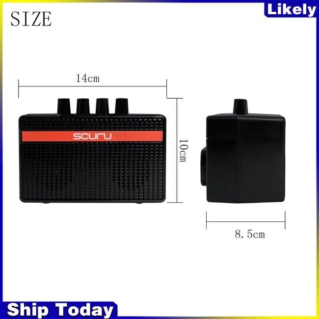 Loa Khuếch Đại Âm Thanh Mini 5w Di Động Tiện Dụng Cho Đàn Guitar Điện / Biểu Diễn Ngoài