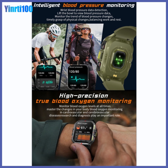 Đồng Hồ Thông Minh Yinrti Chống Nước Kết Nối Bluetooth Theo Dõi Sức Khỏe