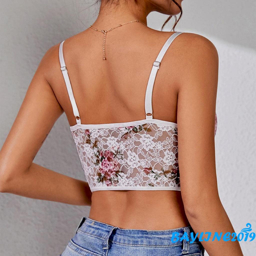 Áo Ren Hai Dây In Hoa Thời Trang Mùa Hè Quyến Rũ Cho Nữ