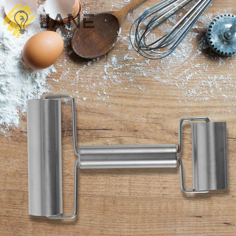 Jane Cây Lăn Kim Hai Đầu Bền Bỉ|Cây Lăn Bột Bằng Thép Không Gỉ Họa Tiết Dập Nổi Độc Đáo