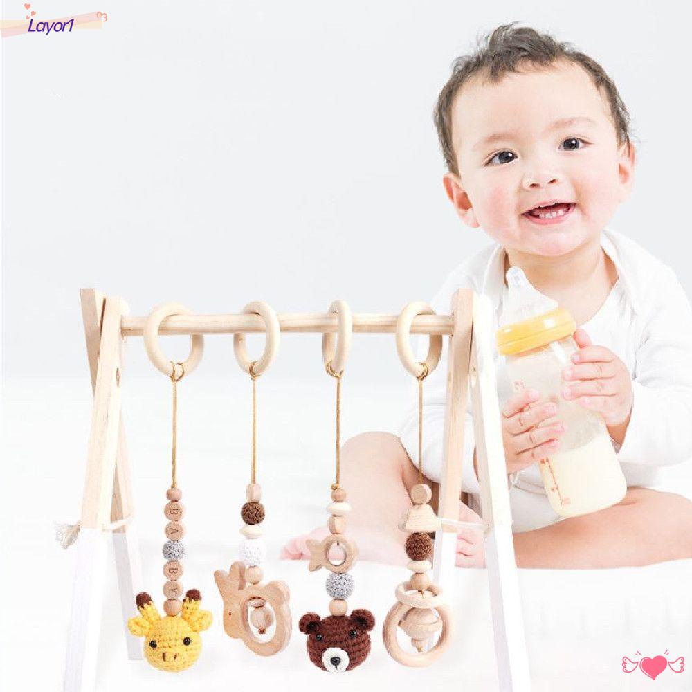 1 / 4 Lục Lạc Gỗ Treo Xe Đẩy Em Bé Trang Trí Phòng Ngủ