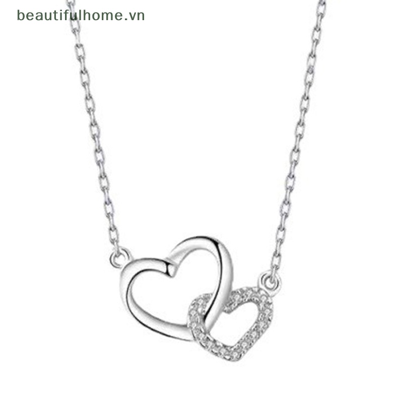 Vòng cổ Mặt Trái Tim Đính Đá Zircon Lấp Lánh Thời Trang Cho Nữ