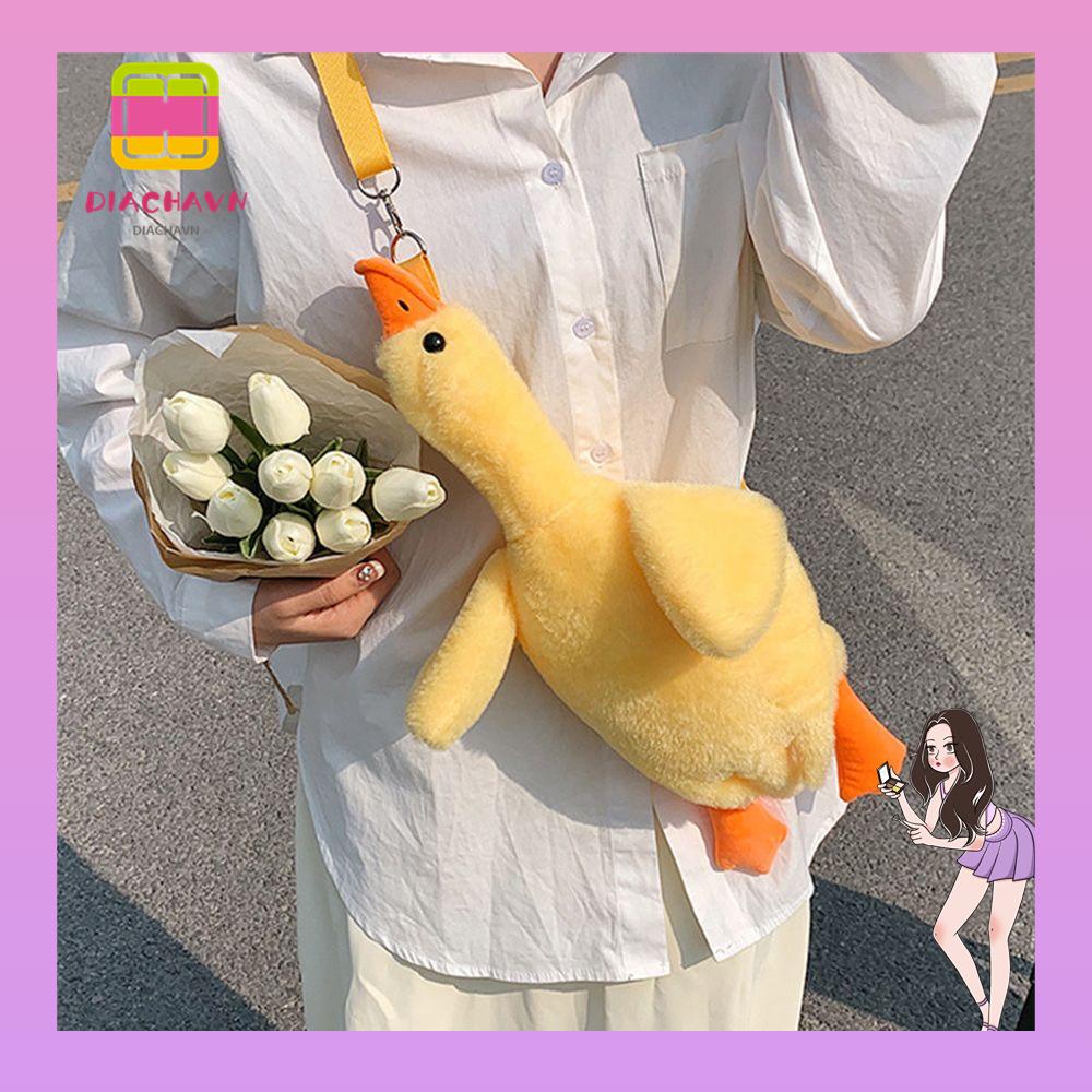 Túi Đeo Chéo Hình Vịt Vàng Hoạt Hình Đáng Yêu Cho Nữ