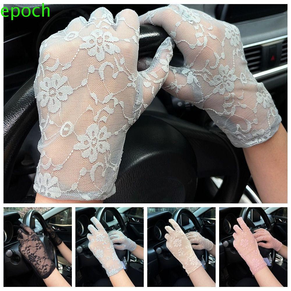 Epoch Găng Tay Chống Nắng Bảo Vệ Ngón Tay Phối Ren Lưới Thời Trang Dùng Trong Đám Cưới