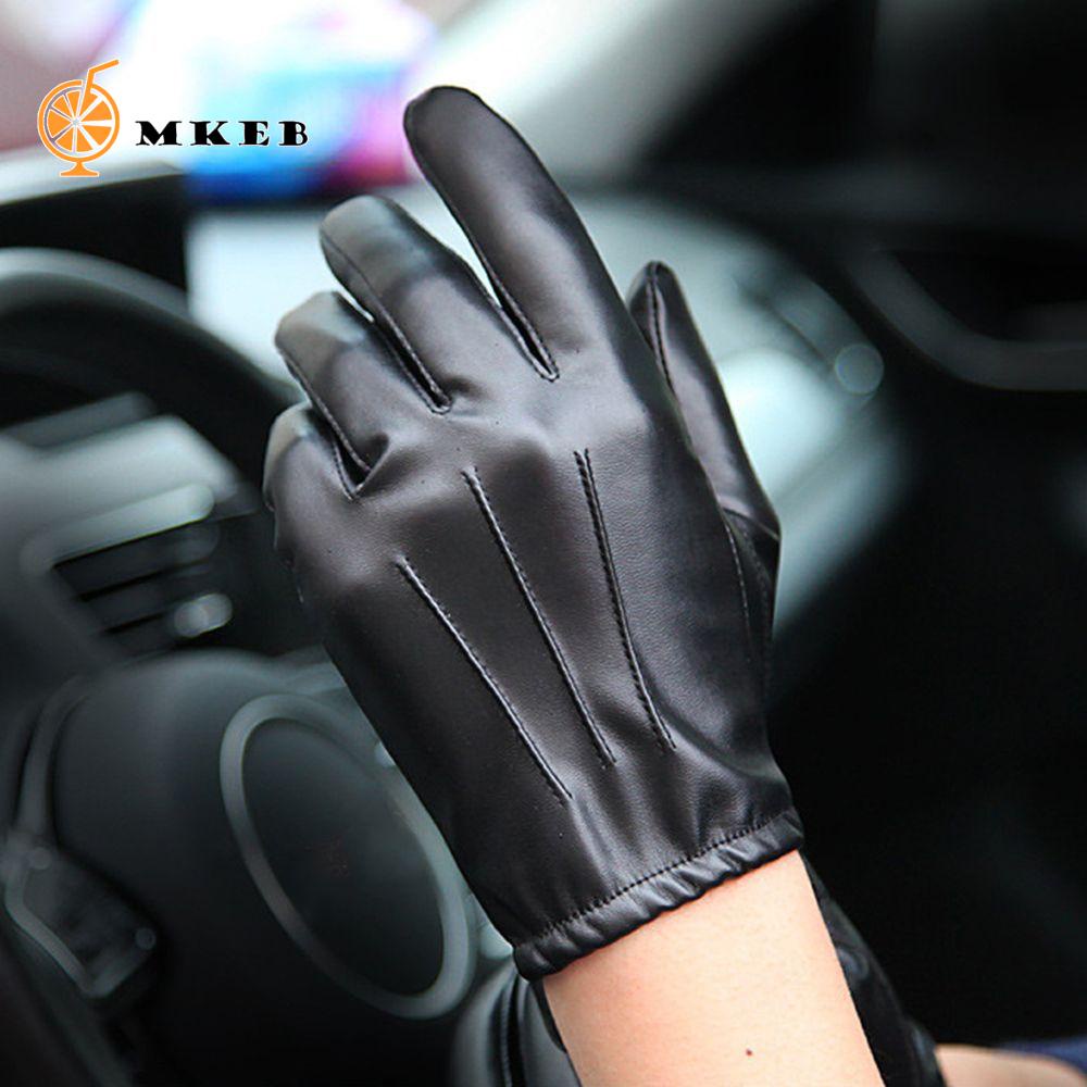 Găng Tay Da Lái Xe Giữ Ấm Mùa Đông Chống Thấm Nước Có Thể Chạm Màn Hình Cảm Ứng