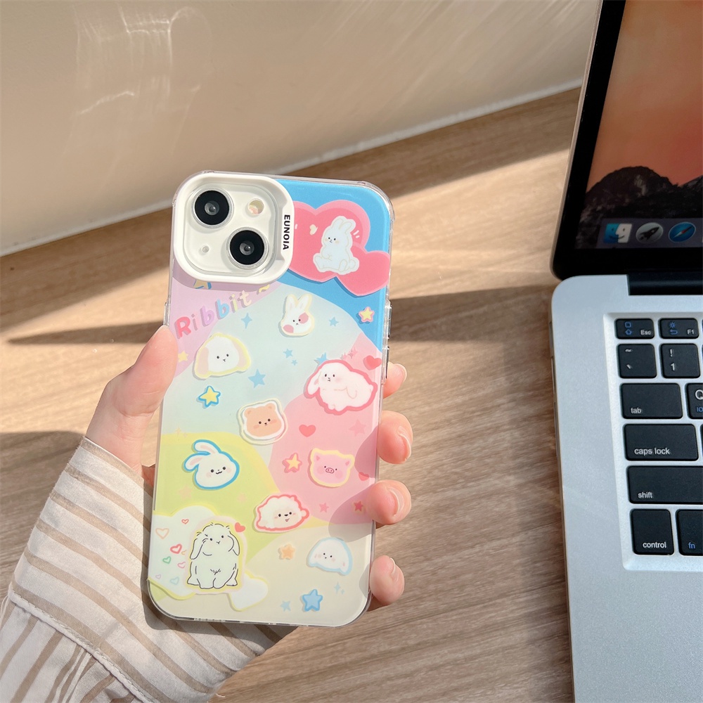 Ốp Điện Thoại TPU Mềm Trong Suốt Hai Mặt Họa Tiết Hoạt Hình Cho iPhone 14 13 12 11 Pro