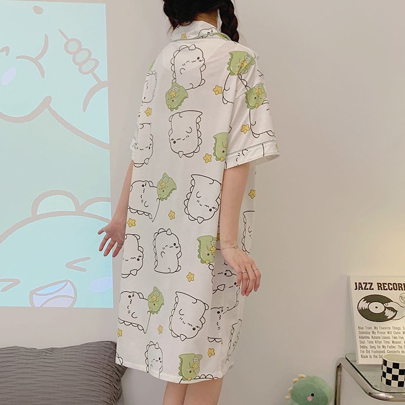 Đồ ngủ Cotton Ngắn Tay Dáng Vừa Phối Lưới Thời Trang Mùa Hè Cho Nữ