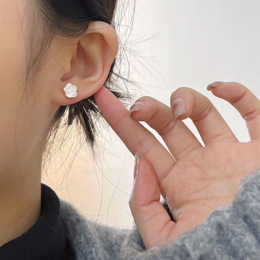 Bông Tai Mạ Bạc 925 Hình Hoa Thời Trang Cao Cấp