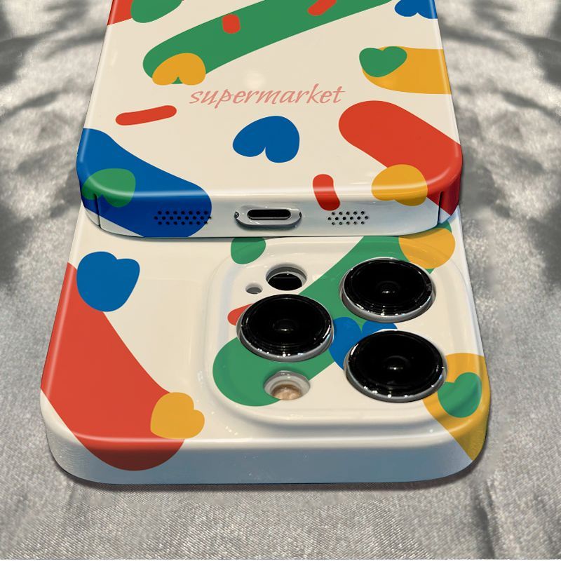 Ốp Điện Thoại Nền Trắng Graffiti Hình Trái Tim Chống Sốc Cho Iphone Max6In 78 13 14Pro 12 plus XCXS