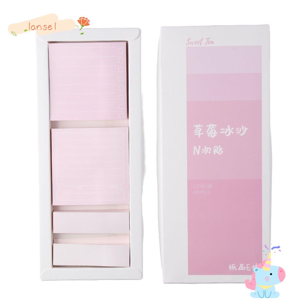 LANSEL Giấy Ghi Chú Tự Dính Màu Hồng Tiện Dụng Cho Văn Phòng / Trường