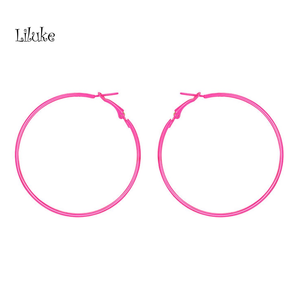 1 Đôi Bông Tai Khoen Tròn Thời Trang Nữ Tính