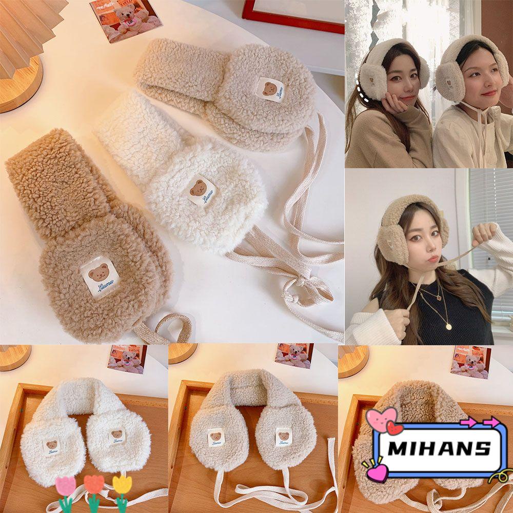 Chụp Tai Lông Cừu Mềm Mại Giữ Ấm Hình Gấu Dễ Thương