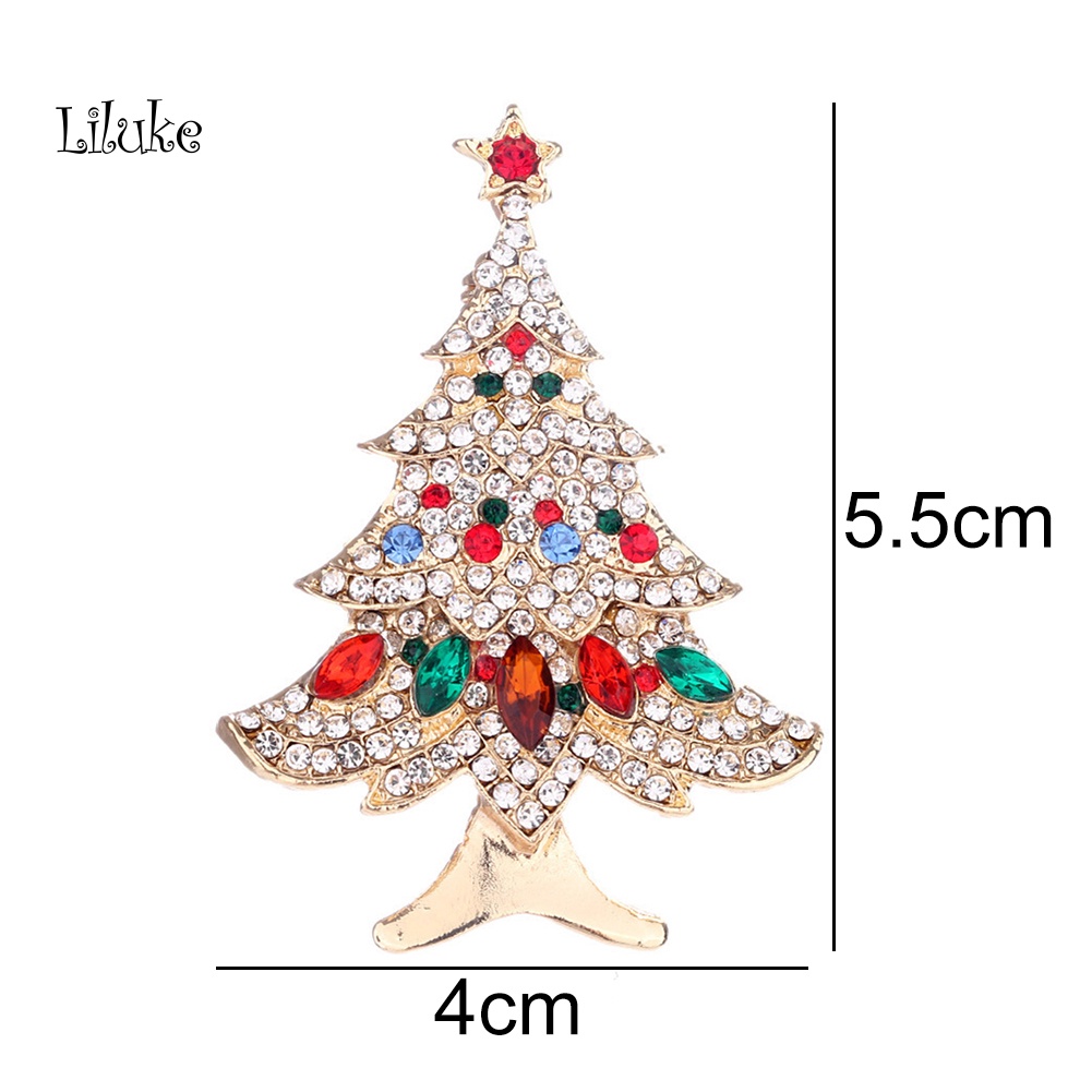 Ghim Cài Áo Hình Cây Thông Đính Đá Nhân Tạo Thời Trang Cho Nữ