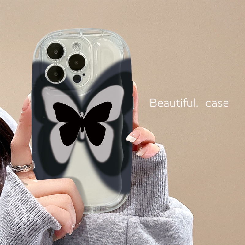 Ốp Điện Thoại Silicone Trong Suốt Chống Sốc In Hình Bướm Cho IPhone 14 13 12 11 Pro Max 7 + 8 Plus XS X XR