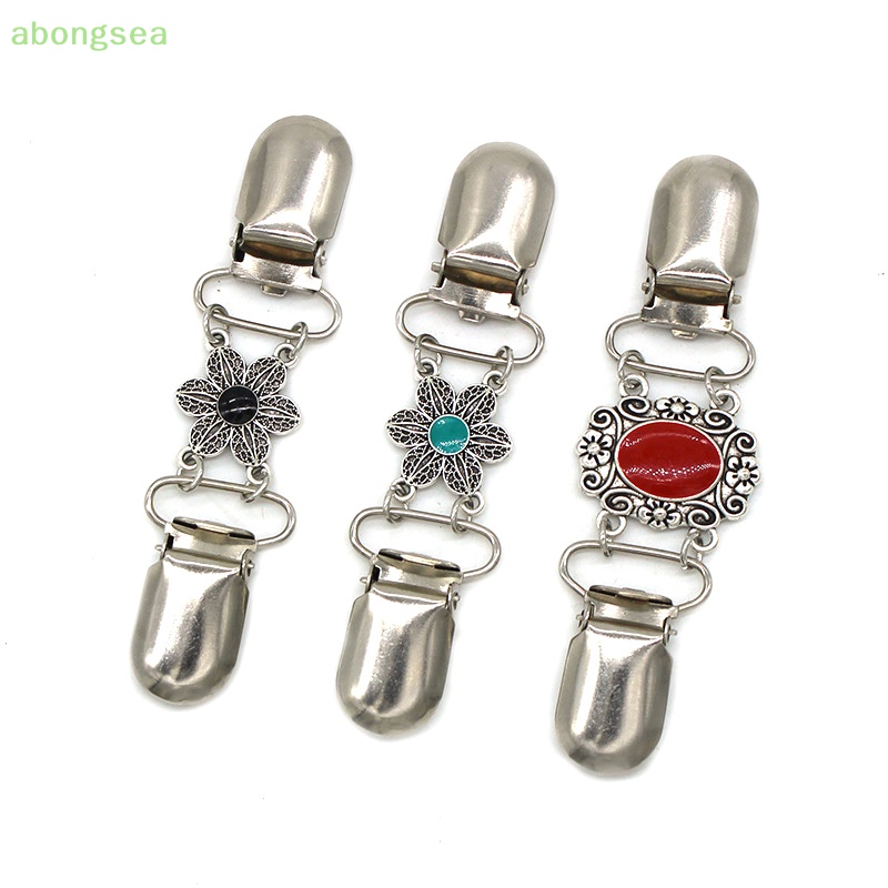 Abongsea Ghim Cài Khăn Choàng Lụa Chống Ánh Sáng Hình Bông Hoa Phong Cách Vintage Thời Trang Cho Nữ