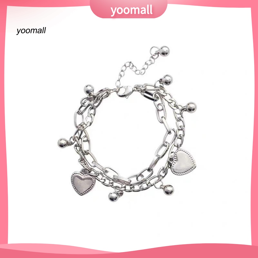 Vòng Tay 2 Lớp Mặt Hình Thánh Giá / Trái Tim Thời Trang Cho Nữ