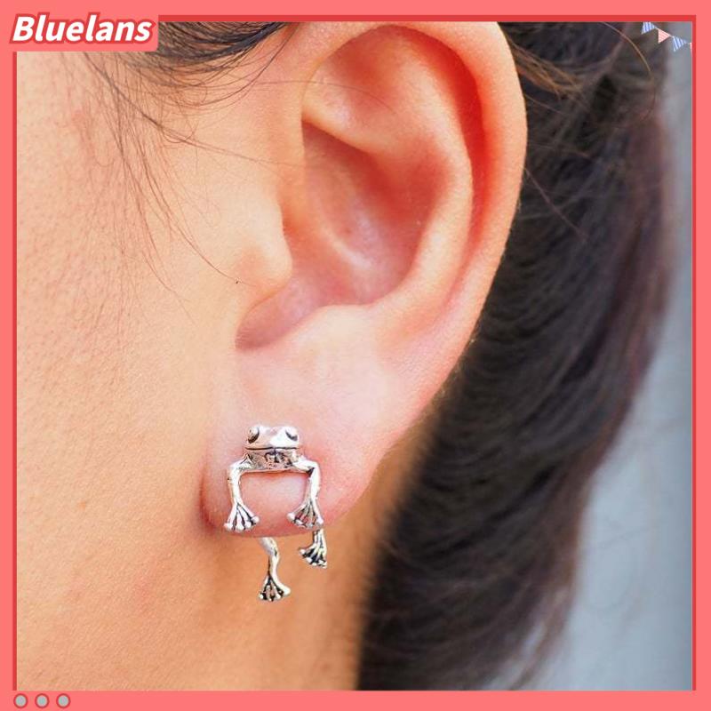 [BLS] Bông Tai Bạc Hình Ếch Phong Cách Retro Âu Mỹ Cổ Điển Thời Trang Punk Cá Tính Dành Cho Nữ