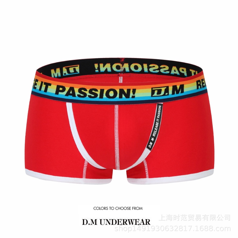 [GYMen]  Quần Lót Boxer D.M Lưng Thấp Màu Trắng Đen Đơn Giản Thoải Mái Thoáng Khí Cho Nam