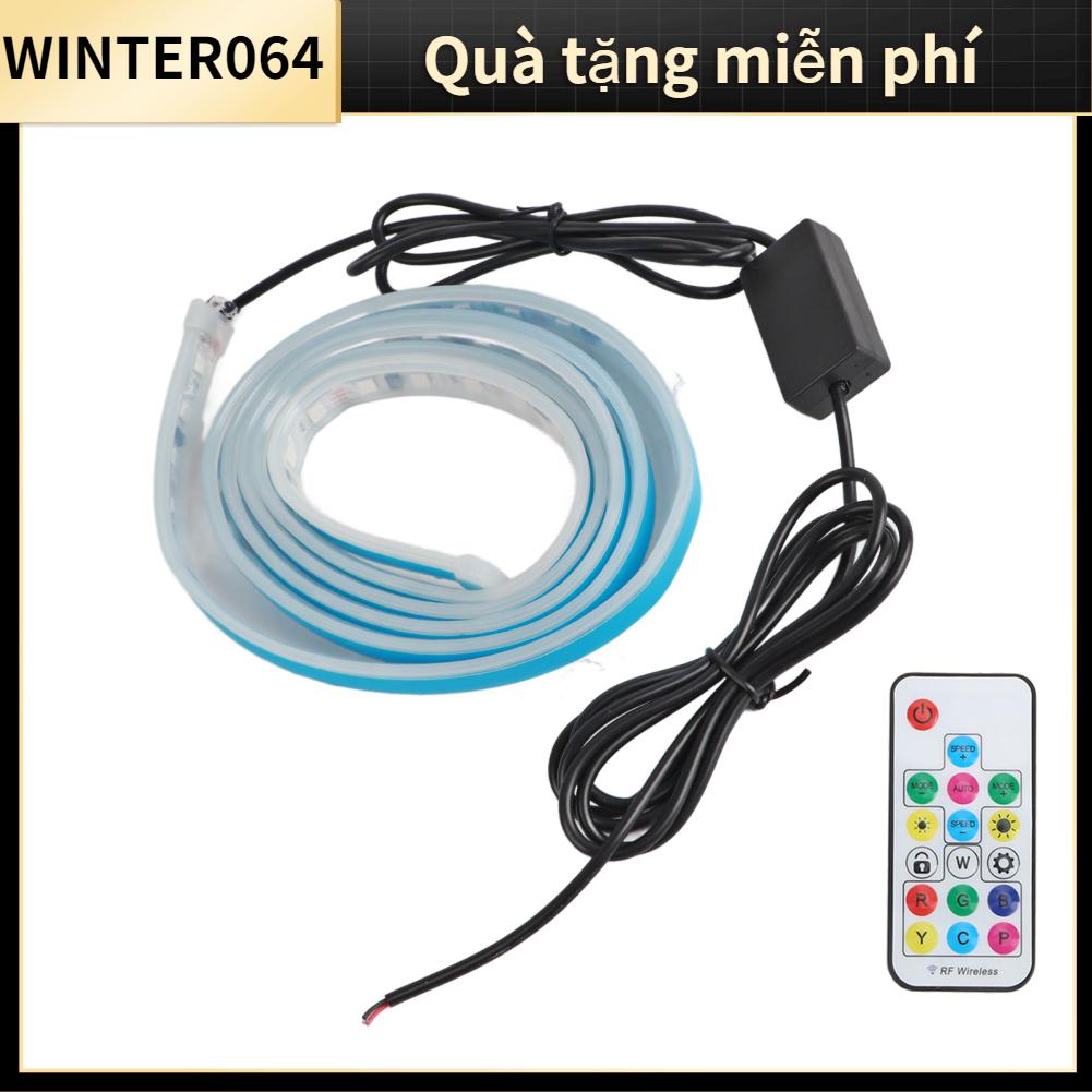Winter064 Dải đèn LED ô tô linh hoạt 1 8m có điều khiển từ xa Đa năng 12V 5W RGB đầy màu sắc cho nắp ca-pô phía trước