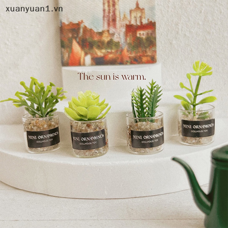 1 Chậu Hoa Nhỏ Xinh Trang Trí Nhà Búp Bê Tỉ Lệ 1: 12