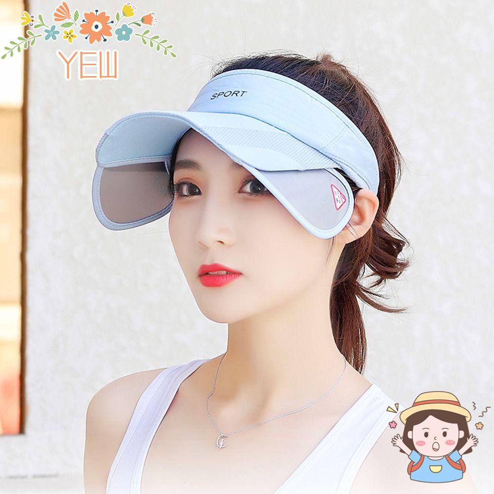 YEW Mũ Lưỡi Trai Hở Chóp Chống Nắng Chất Liệu Mau Khô Thời Trang Đi Biển Cho Nữ