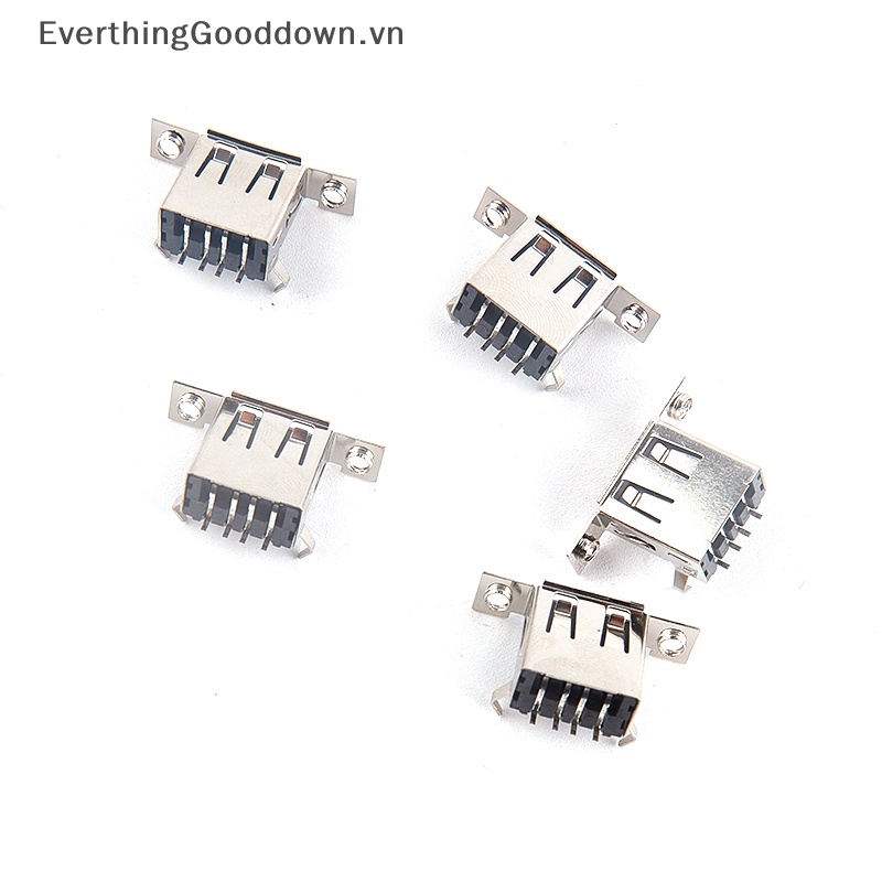 Everthingngooddown 5 Cái Giắc Cắm Micro USB 2.0 Female Jack 4Pin Kết Nối Dock Sạc Đuôi vn