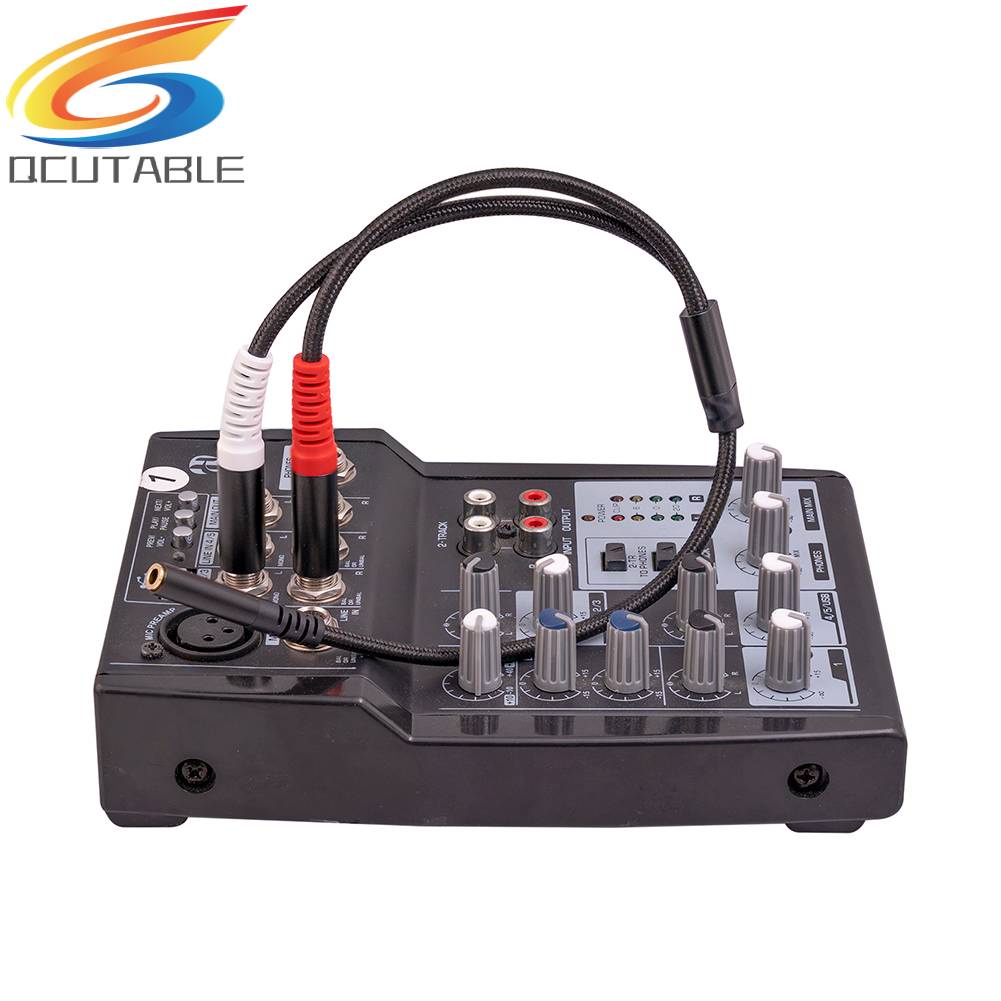 Dây Cáp Âm Thanh 3.5mm Đầu Cái Sang Đầu Đực 6.35mm Dài 0.3m Cho Loa Trộn