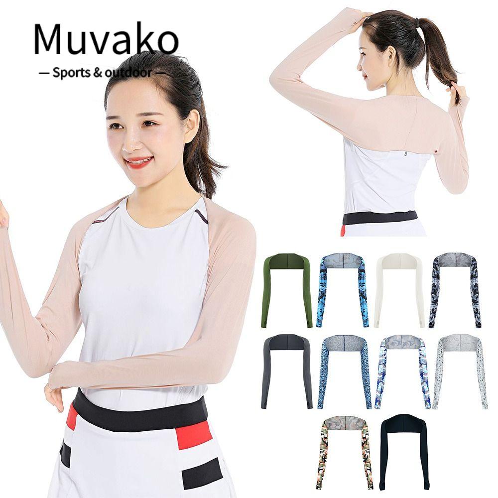 MUVAKO Găng Tay Áo Choàng Cổ Hở Ngón Thời Trang Thể Thao Ngoài Trời Cho Nữ