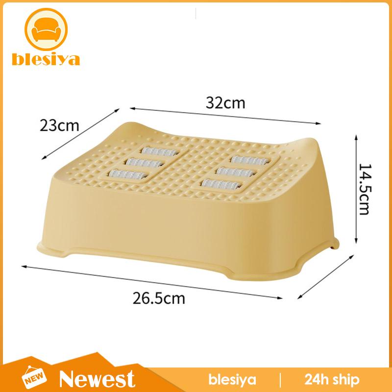 [Blesiya] Ghế Để Chân Có Con Lăn Mát Xa Chống Trượt Màu Trắng Để Bàn