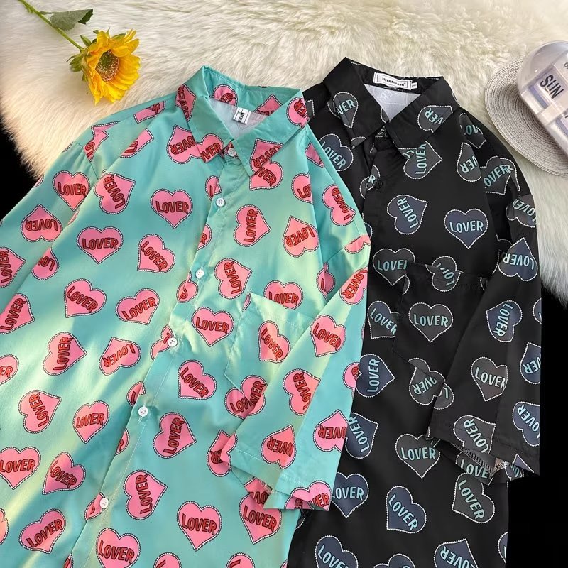 Áo Sơ Mi Ngắn Tay In Họa Tiết Thời Trang Hàn Quốc Cho Nam