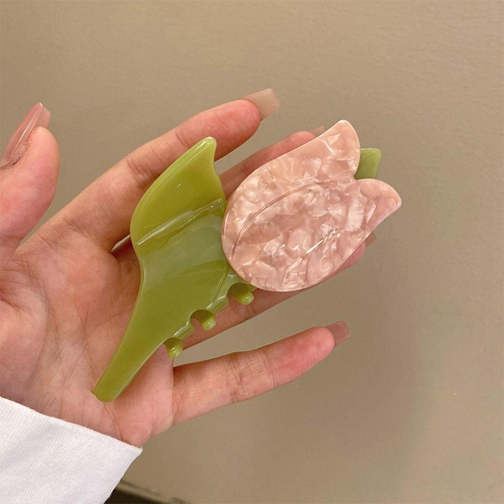 Kẹp Tóc Hình Hoa Tulip / Cá Mập Đính Acetic Acid Thời Trang Dự Tiệc Cho Bạn Gái