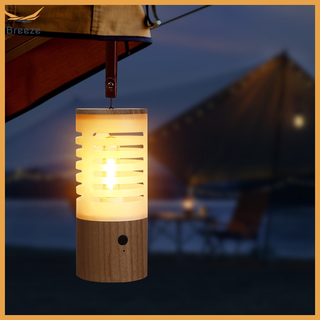 Đèn Ngủ Bóng Led Bằng Gỗ Có Thể Sạc Lại Bằng Cổng Usb