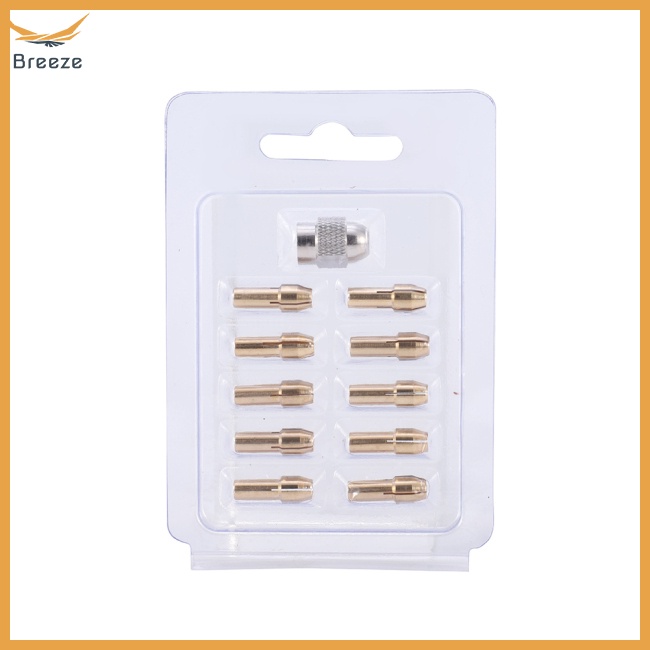 Set 11 Đầu Kẹp Mũi Khoan Bằng Đồng Thau Đường Kính 4.8mm Và Đai Ốc 0.5-3.2mm