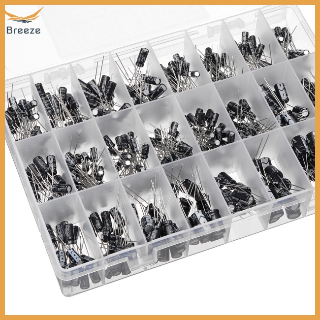 Set 500 Tụ Điện Nhôm 0.1UF-1000UF 24 Giá Trị 16V-50V Chuyên Dụng