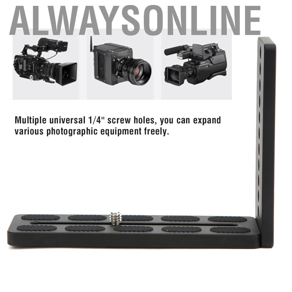 Alwaysonline Aluminium Alloy  Quick Release  L Bracket Vertical Shooting wth 1/4  Screw Holes for SLR Tripod Head