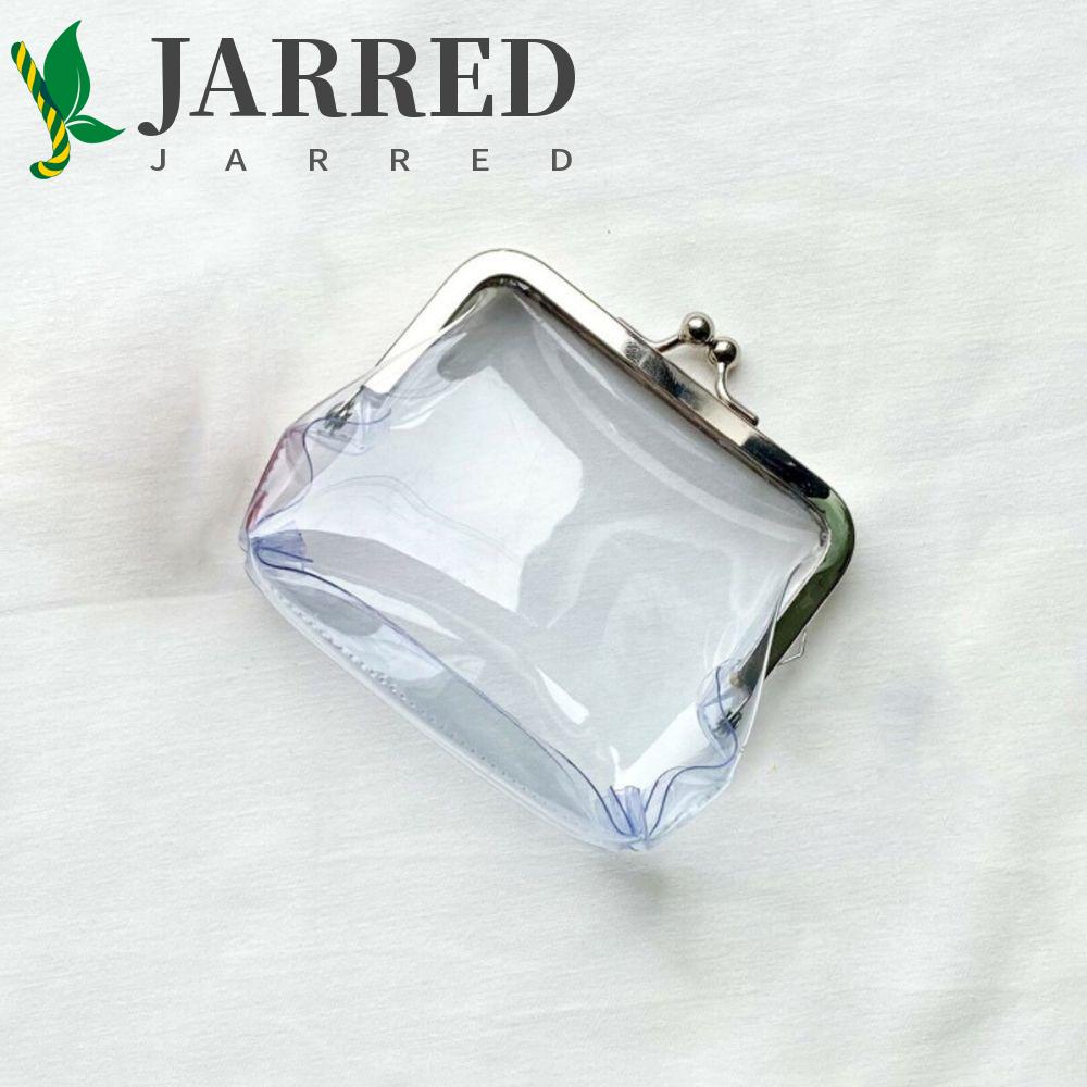 JARRED Ví Đựng Tiền Xu Trong Suốt Đa Năng Có Khóa Kẹp Sắt Tiện Dụng