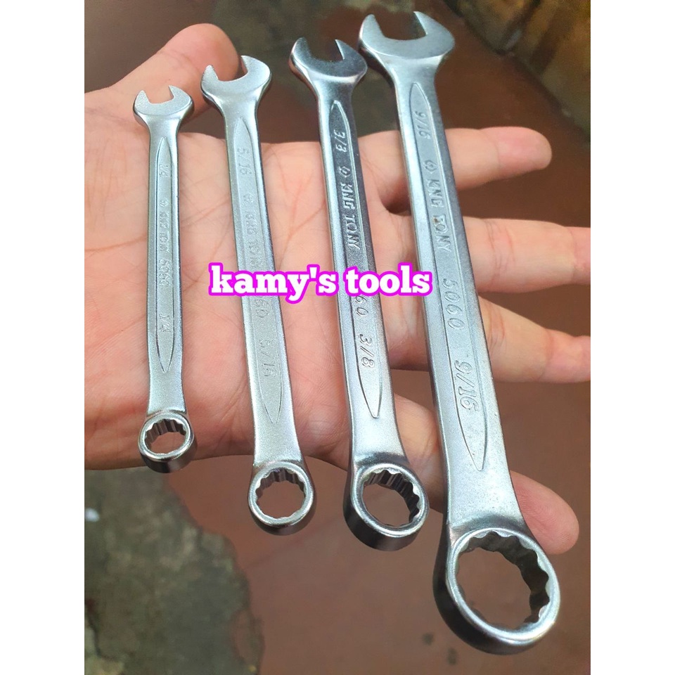 Cờ lê vòng miệng hệ inch Kingtony 1/4 5/16 3/8 7/16 1/2 9/16 inch model 5060-08 5060-10 5060-12 5060-14 5060-16 5060-18