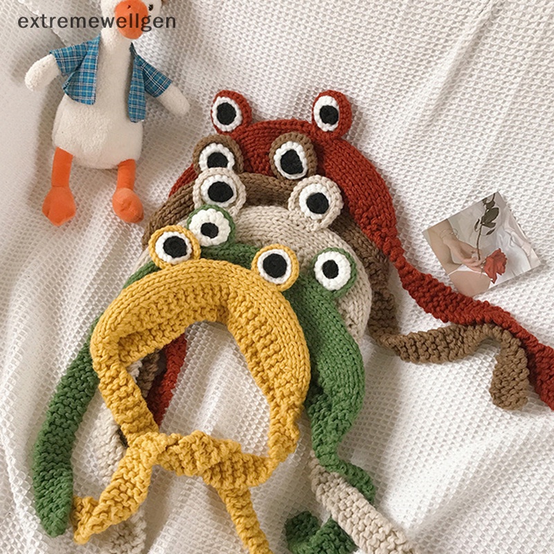 [Cực Tốt] Mũ Len Dệt Kim Hình Chú Ếch Vui Nhộn Giữ Ấm Mùa Đông Cho Nam Và Nữ LLF