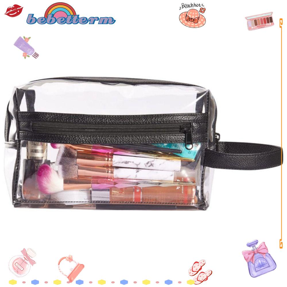 BEBETTERM Túi Đựng Đồ Trang Điểm Bằng Nhựa PVC Có Khóa Kéo Tiện Dụng