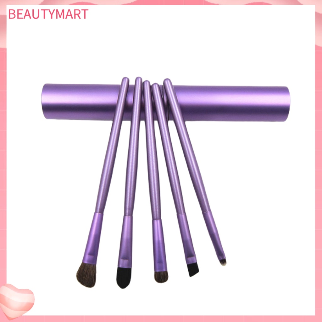 Set 5 Cọ Trang Điểm beautymart Thiết Kế Ống Nhôm Tiện Dụng