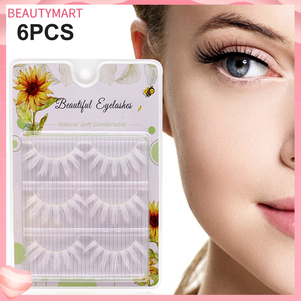 Bộ 6 Lông Mi Giả Mềm Mại Thoải Mái Dùng Trang Điểm Hóa Trang