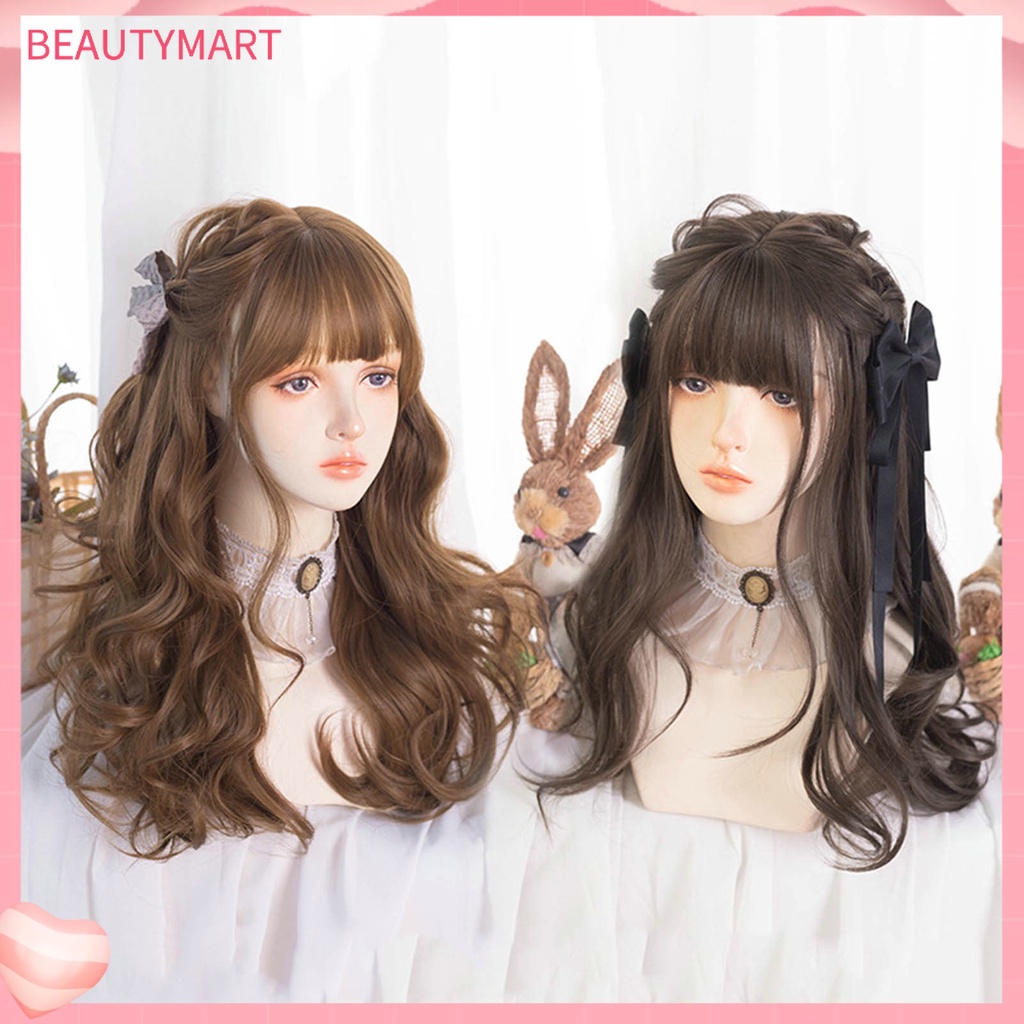 1 Bộ Tóc Giả Dài Xoăn Mượt Mà Không Vón Cục Che Phủ Toàn Diện Dành Cho Nữ