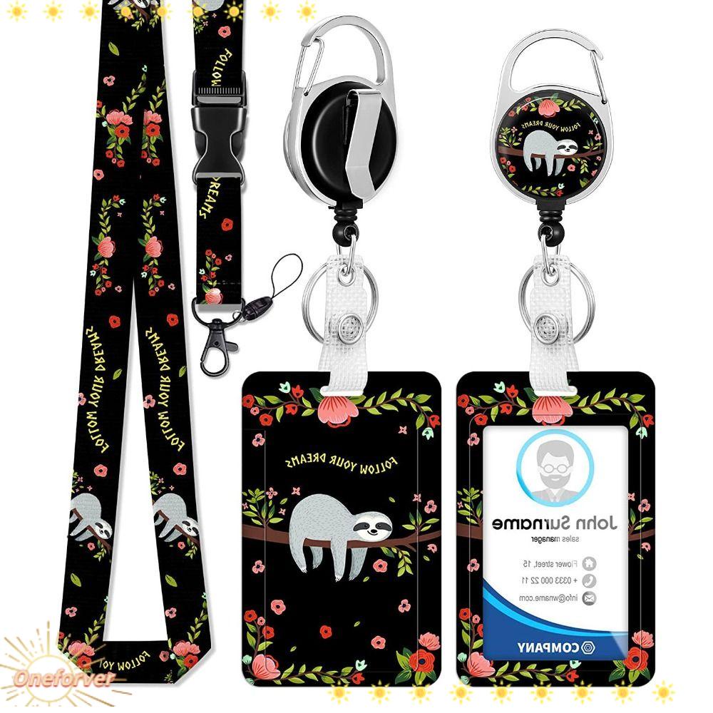 Bao Đựng Thẻ ID / ID Dạng Dọc In Họa Tiết Dễ Thương Kèm Dây Đeo Cho Học Sinh / Nhân Viên Văn Phòng