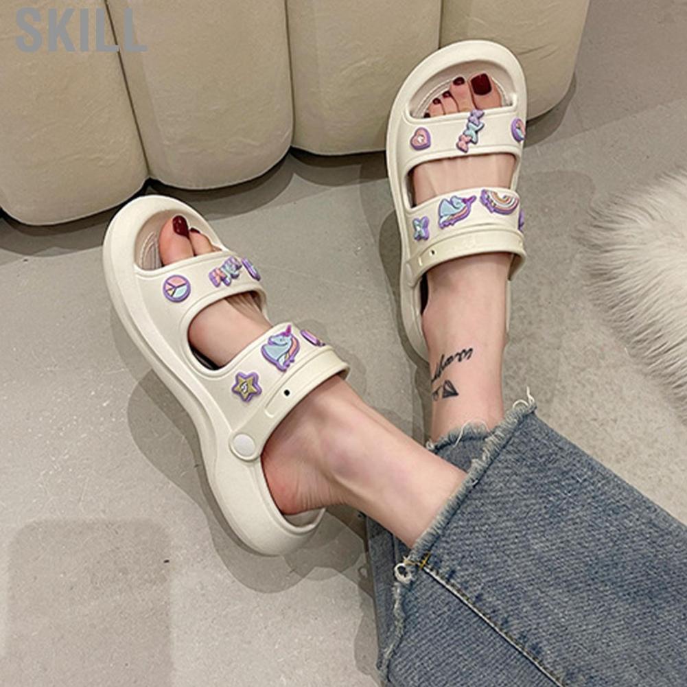 Skill EVA Sandals  Double Pillow Slippers Thick Sole Human Physiology Design Flat for Female Daily