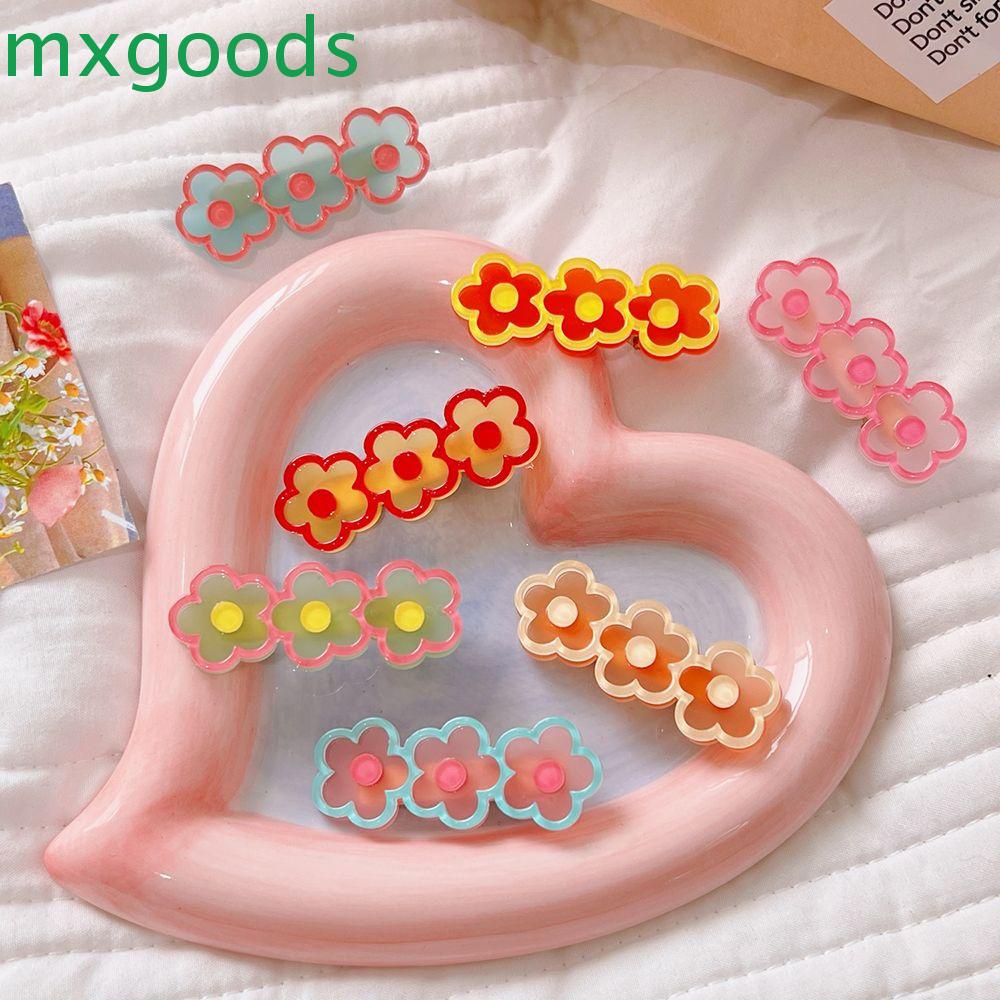 MXGOODS Kẹp Tóc Hình Hoa Màu Kẹo Ngọt Đơn Giản Cho Nữ