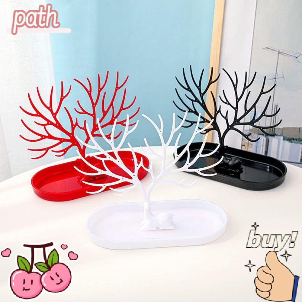 Giá Đỡ Trưng Bày Nhẫn Hình Sừng Hươu / Cây Thông / Màu Đỏ / Đen Bằng Nhựa Độc Đáo Thời Trang