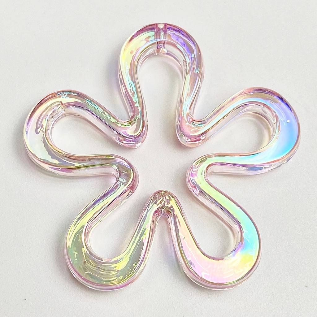 Bộ 10 Hạt Xỏ Lỗ Hình Hoa Nhiều Màu Bằng Acrylic Trang Trí Điện Thoại / Móc Khóa DIY