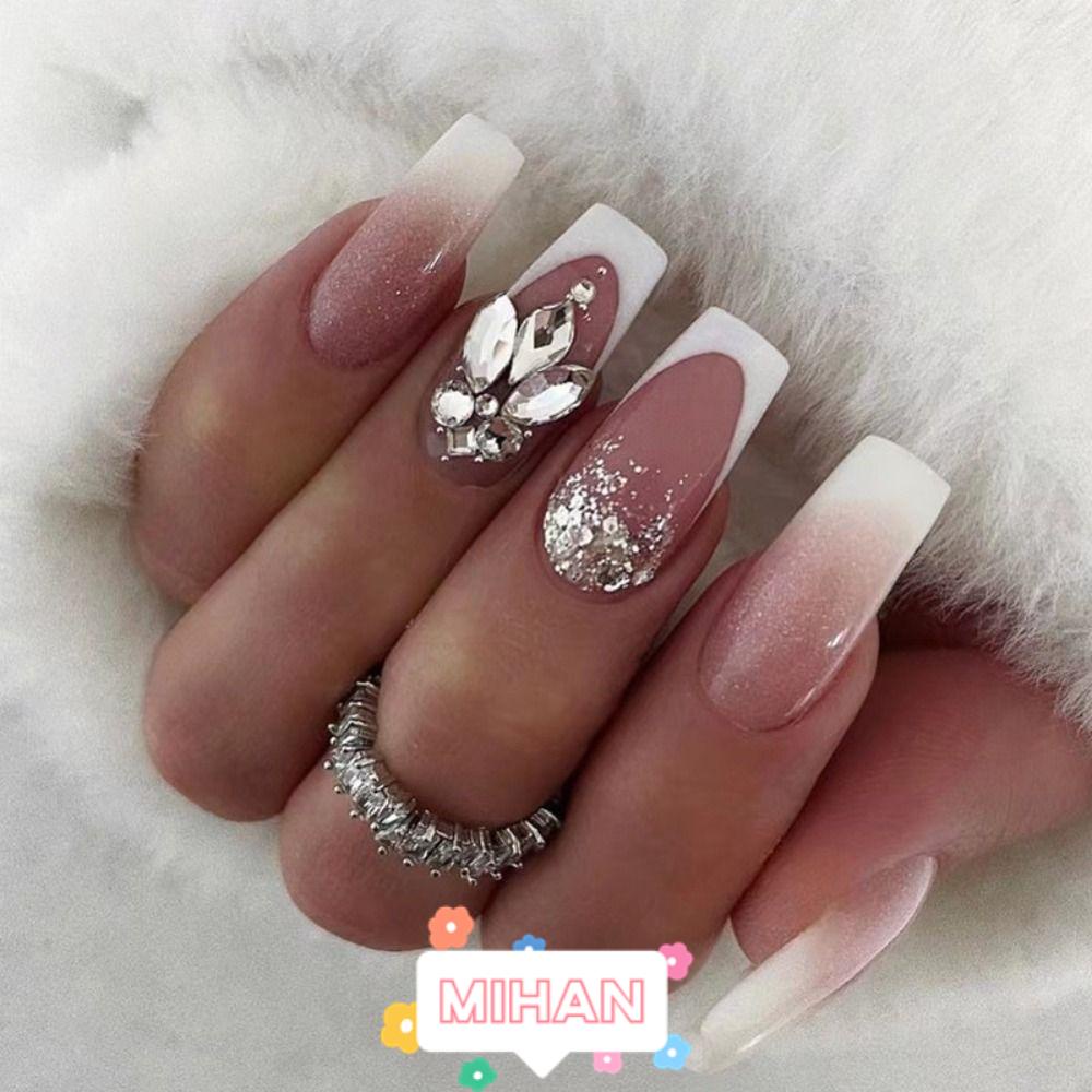 MIHAN1 Bộ 24 Móng Tay Giả Che Phủ Toàn Diện Tháo Rời Được MIHAN1